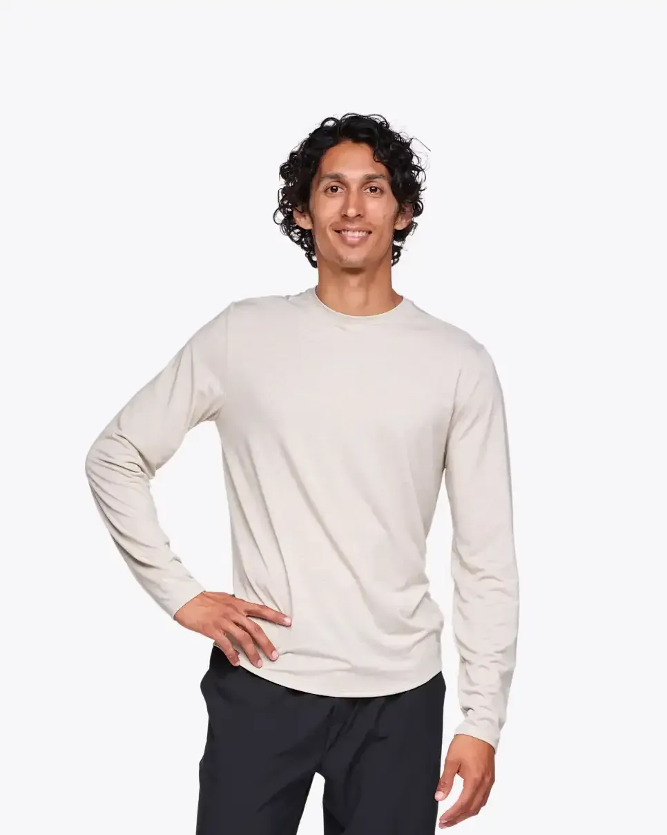 HOKA Essential LS Tee Sesame Htr