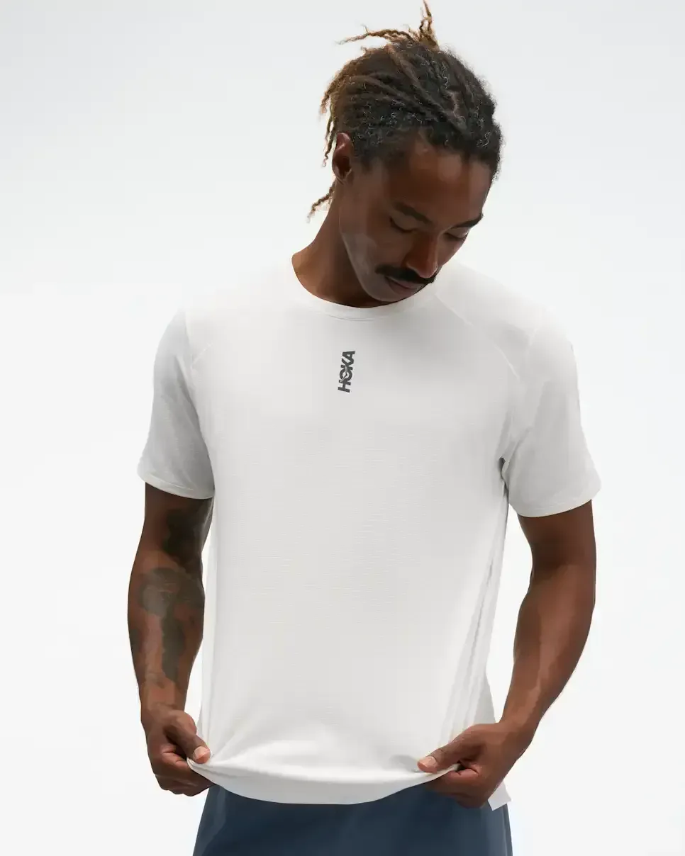 HOKA EveryRun Short Sleeve White